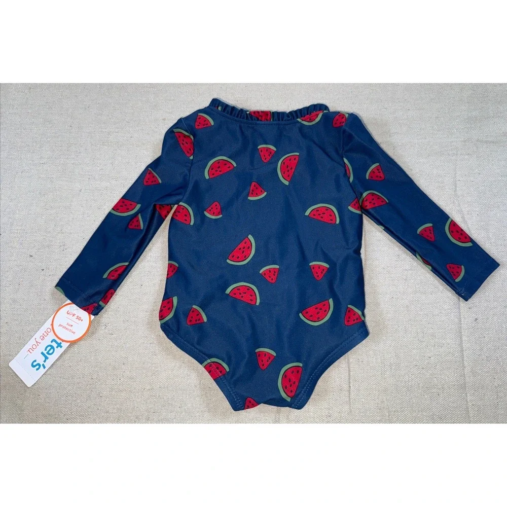 Carters Baby Rash Guard‎ Swimsuit 3M UPF 50 Navy Watermelon NWT